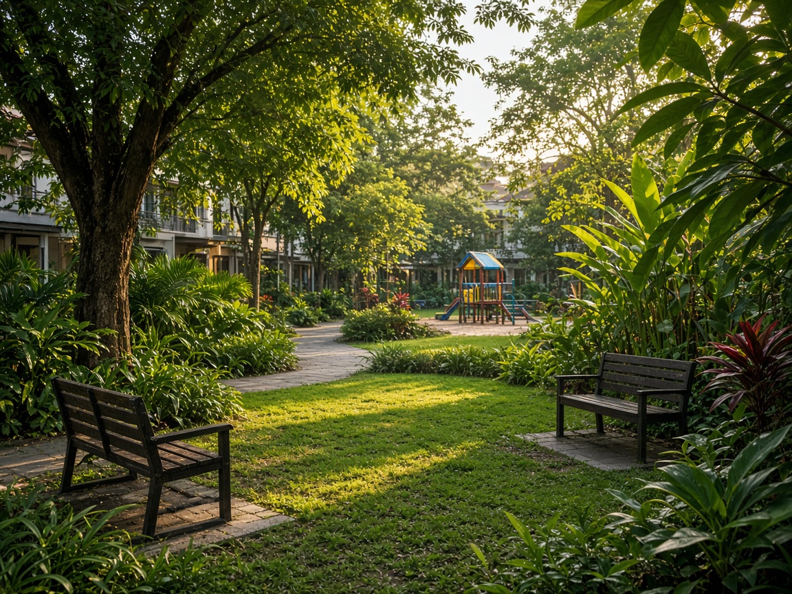 Taman dan area bermain di dalam Mangunsari Residence.